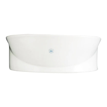 Small Wall Mounted Bathroom Sink 17" White Ceramic Oval Basin Porcelain Coated Floating Vessel Sink w/Overflow and Single Faucet Hole Renovators Supply