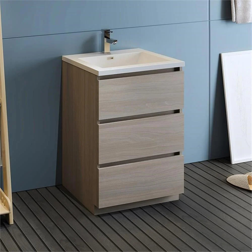 Fresca Lazzaro 24" Rosewood Free Standing Modern Bathroom Cabinet w/Integrated Sink