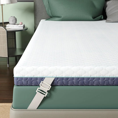 3 Inch Firm Mattress Topper Twin Size, Memory Foam Bed Topper with Soft & Firm Options for Back Pain Relief, Mattress Topper with 2-Sided Cover, Ergonomic 5-Zone Design, CertiPUR Certified