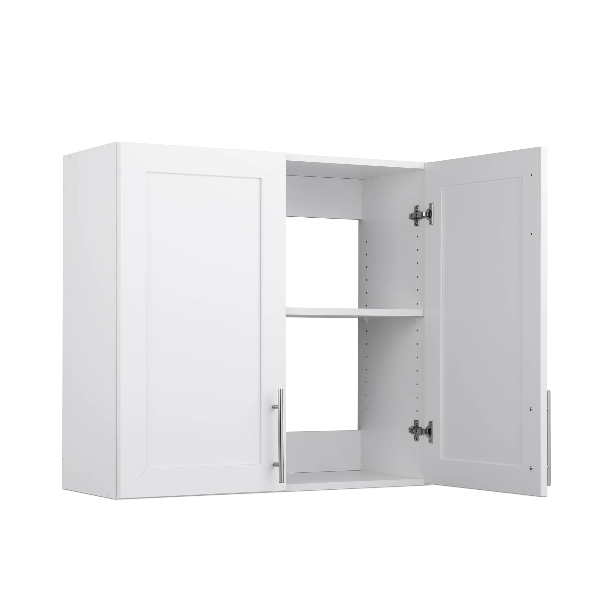 Prepac Elite 32" H Wall Cabinet with Panel Doors, White Storage Cabinet, Bathroom Cabinet, Pantry Cabinet with with 1 Adjustable Shelf 12.75" D x 32" W x 30" H, WSUR-1003-1
