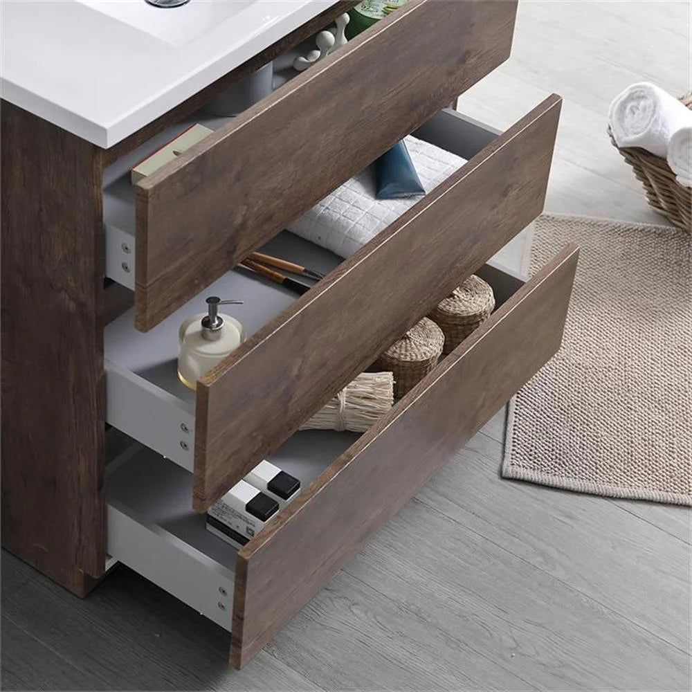 Fresca Lazzaro 36" Rosewood Free Standing Modern Bathroom Cabinet w/Integrated Sink