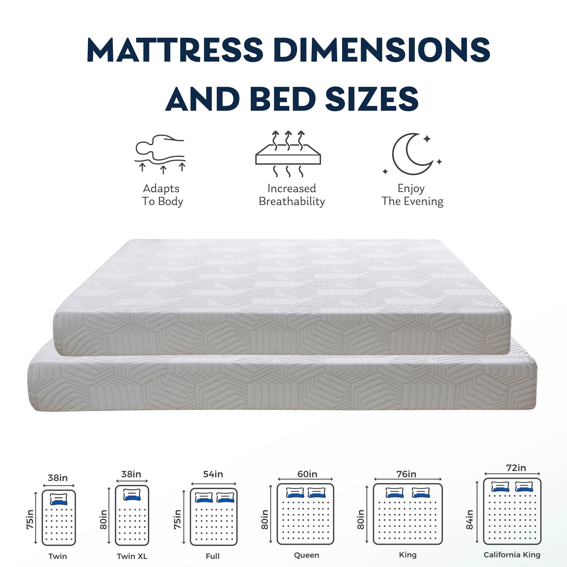 MLILY Ego Blue 8 inch Cooling Gel Memory Foam Mattress, Twin Mattress in a Box, Medium