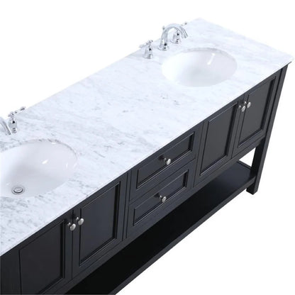 Elegant Kitchen and Bath 72 in. double sink bathroom vanity set in Black