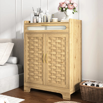 Modern Coffee Bar Cabinet With Drawer & Adjustable Shelf For Kitchen, Dining Room, Bathroom, Entryway Style Living Room