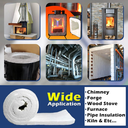 Simond Store Ceramic Fiber Insulation Roll, 2400F - 1"X24"X25', High Density Fireproof Insulation Blanket for Forge