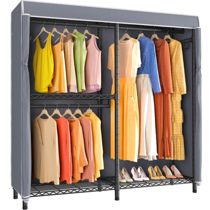 VIPEK V4 Garment Rack Bedroom Armoires Compact Freestanding Closet Storage Organizer, Portable Wardrobe Closet Heavy Duty Clothes Rack Metal Clothing Rack, Black
