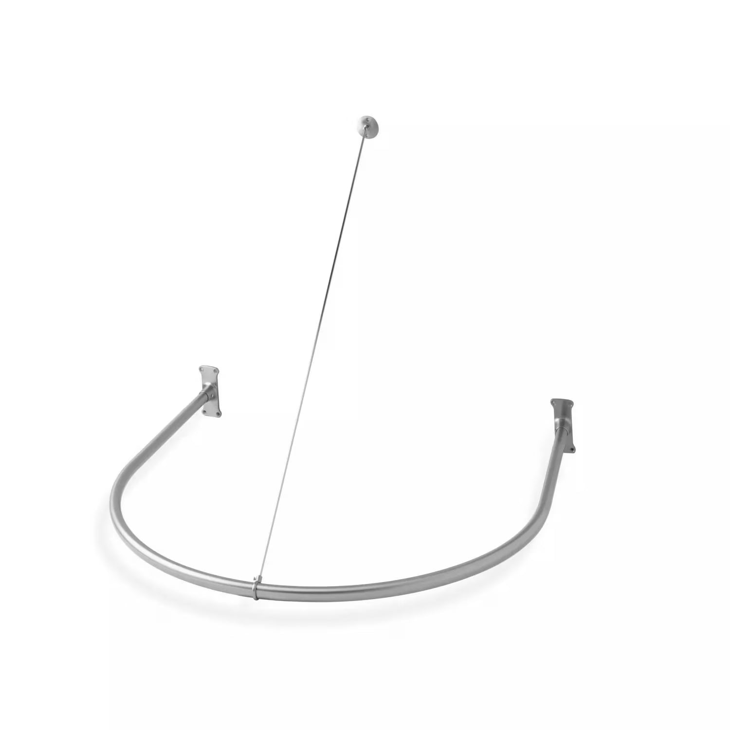 Naiture Half-Oval Stainless Steel Shower Curtain Rod with Swivel Ceiling Support in 36" L X 36" W, Brushed Nickel Finish