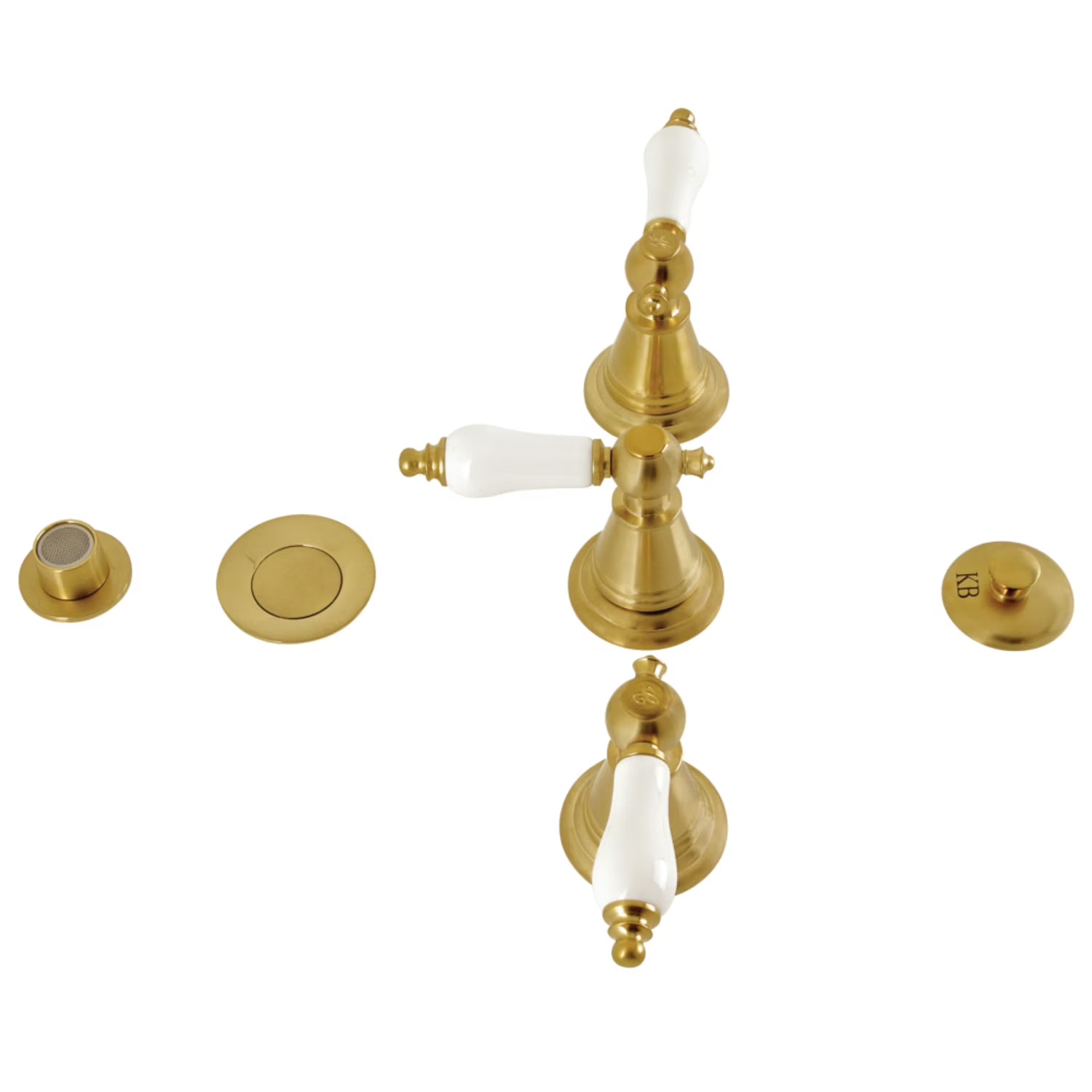 Kingston Brass KB320PL Victorian Three-Handle Bidet Faucet, Matte Black