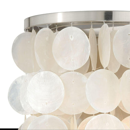 Elsa 1 Light Satin Nickel Capiz Shell Coastal Bathroom Wall Fixture
