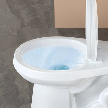 Pinypikaka Two-Piece Toilet with Toilet Seat and Wax Ring, Round Toilets for Bathrooms, 1.28 Siphonic Flush Toilet Cotton White 17", Toilet Seat Included