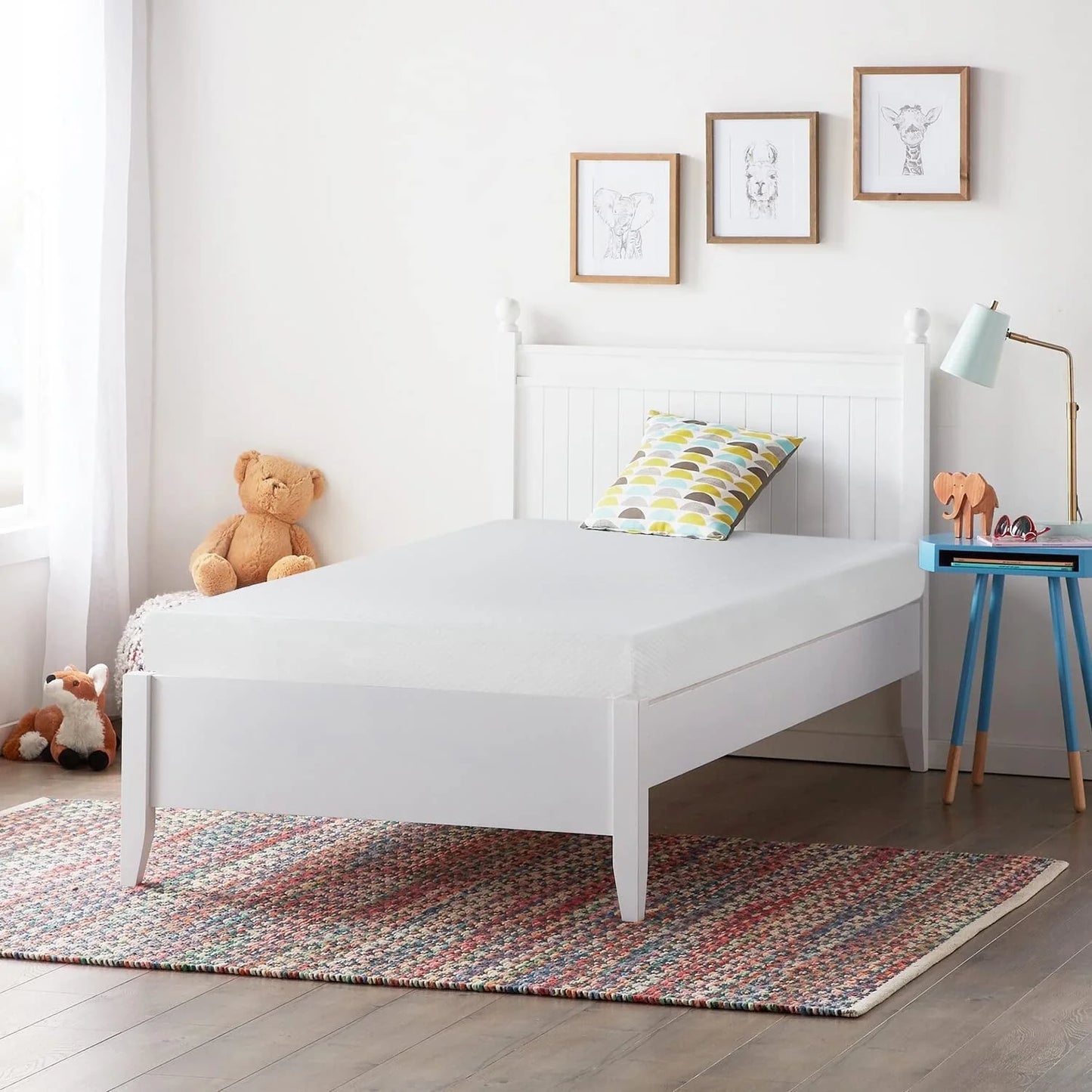 FDW Twin Mattress 6 inch Gel Memory Foam Mattress Queen Mattresses Medium Firm Mattresses,White