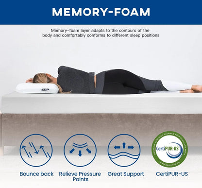 FDW Twin Mattress 6 inch Gel Memory Foam Mattress Queen Mattresses Medium Firm Mattresses,White