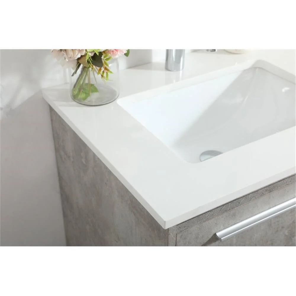 24 inch single bathroom vanity in concrete grey