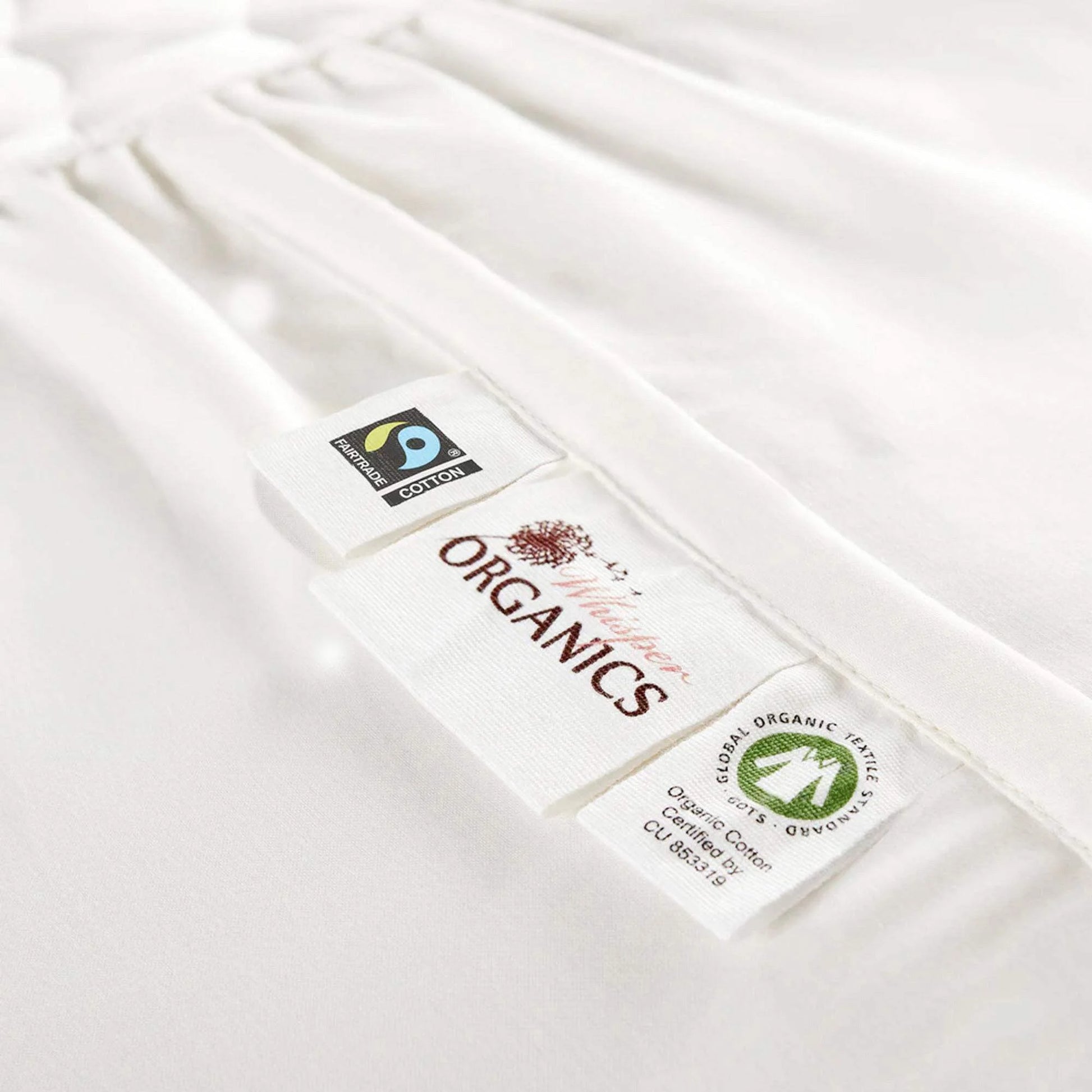 Whisper Organics 100% Cotton Organic Mattress Protector, 500TC Mattress Pad, Twin size, White