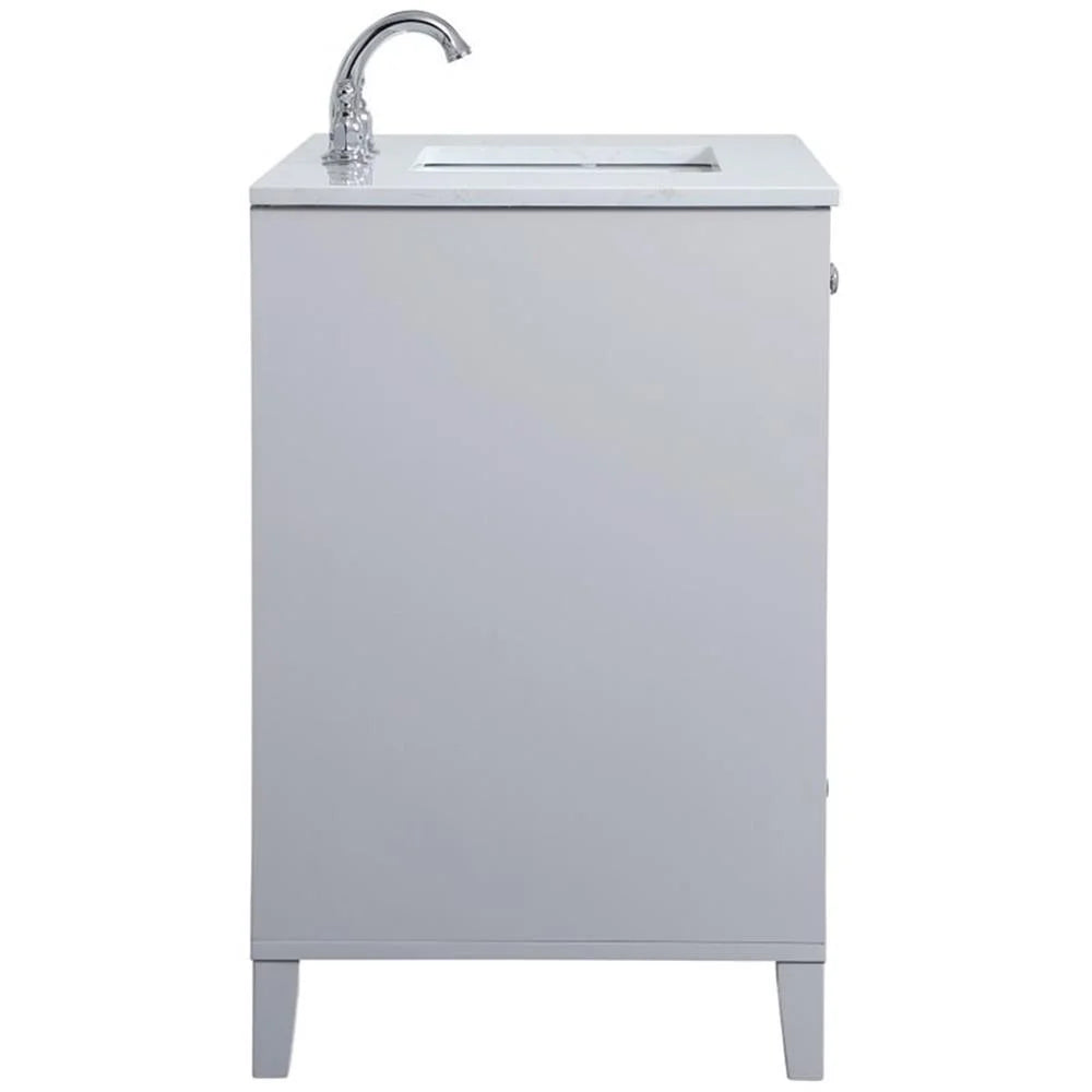 Elegant Decor Sommerville 36" Single Quartz Top Bathroom Vanity in Gray