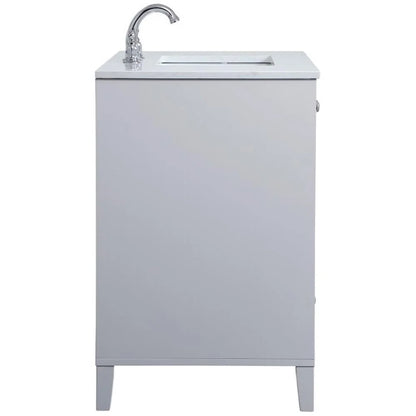 Elegant Decor Sommerville 36" Single Quartz Top Bathroom Vanity in Gray