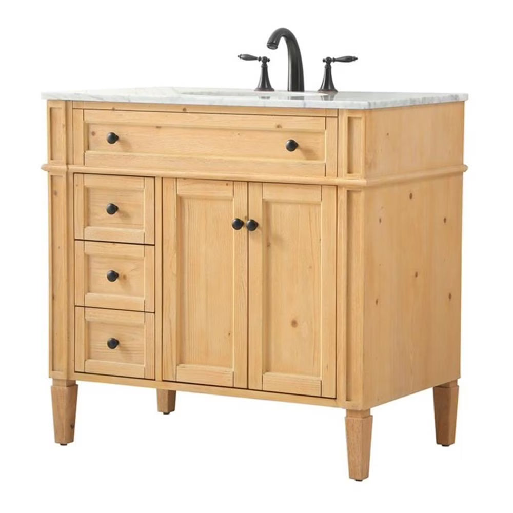 Elegant Kitchen and Bath 36 Inch Single Bathroom Vanity In Natural Wood