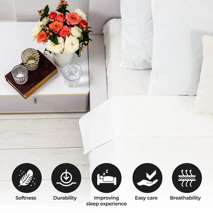 BNM Cotton Blend White Hotel Quality Pillowcases, Set of 12, King
