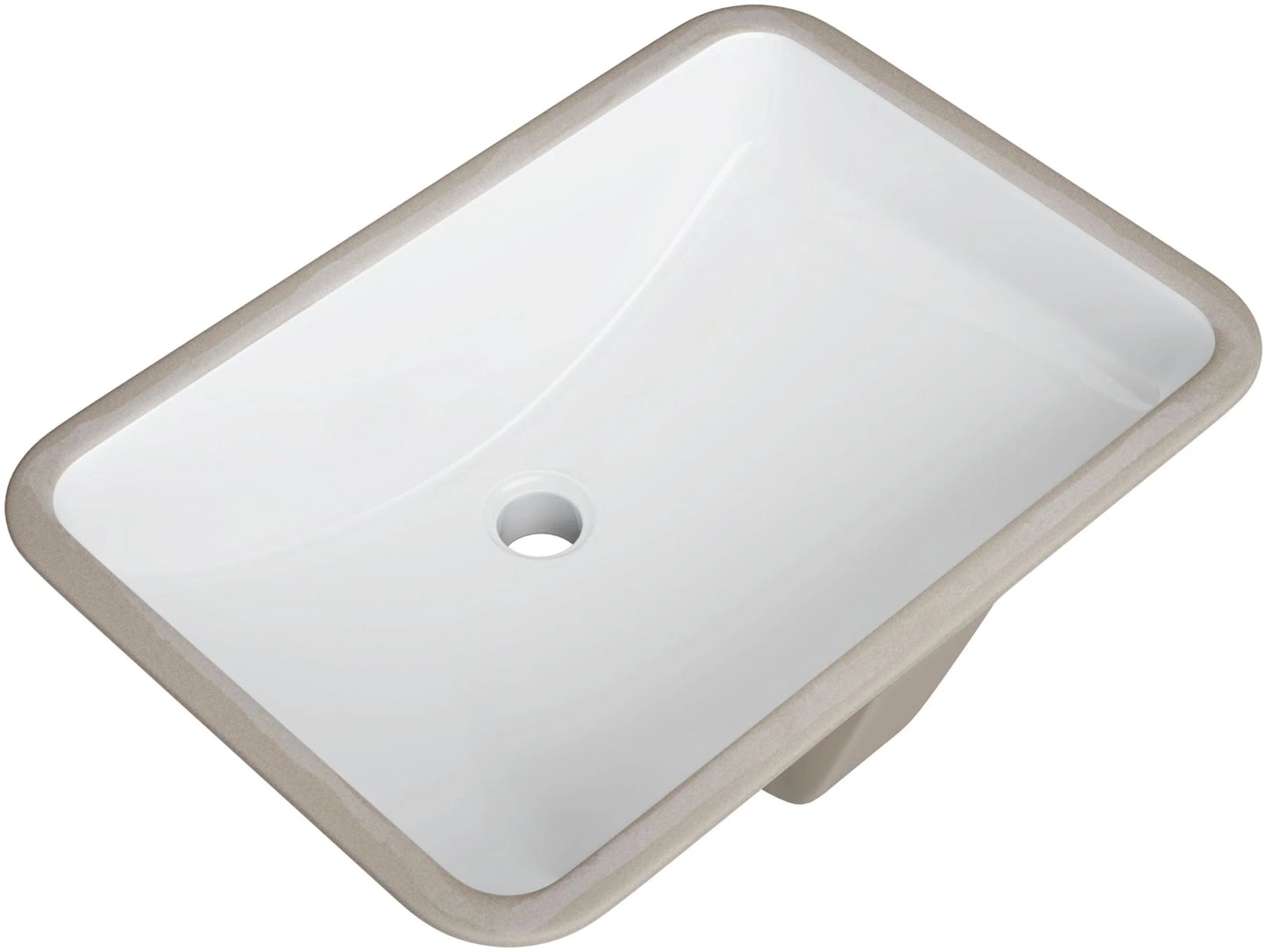 ProFlo PF2114UA Rectangular Vitreous China Undermount Bathroom Sink with Overflow