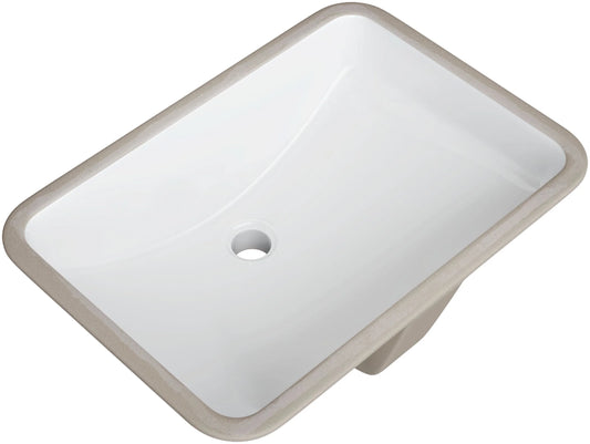 ProFlo PF2114UA Rectangular Vitreous China Undermount Bathroom Sink with Overflow