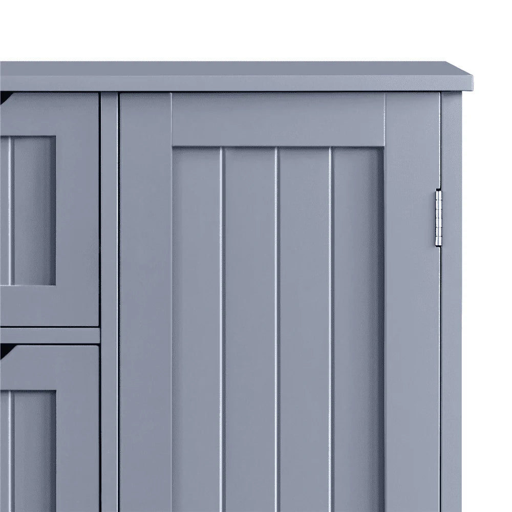 Easyfashion Wooden Bathroom Cabinet Bathroom Storage Unit with 4 Drawers, Gray