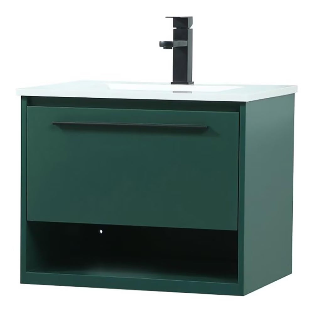 24 inch single bathroom vanity in concrete grey