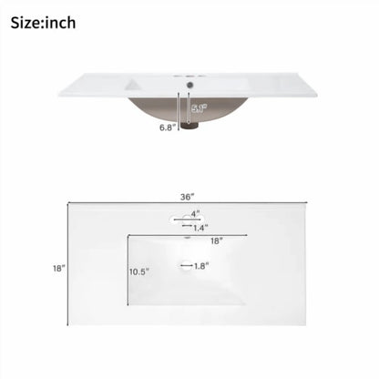 Harper & Bright Designs 72" White Bathroom Vanity Sink Combo with Soft-Close Doors, Bathroom Floor Cabinet with Storage