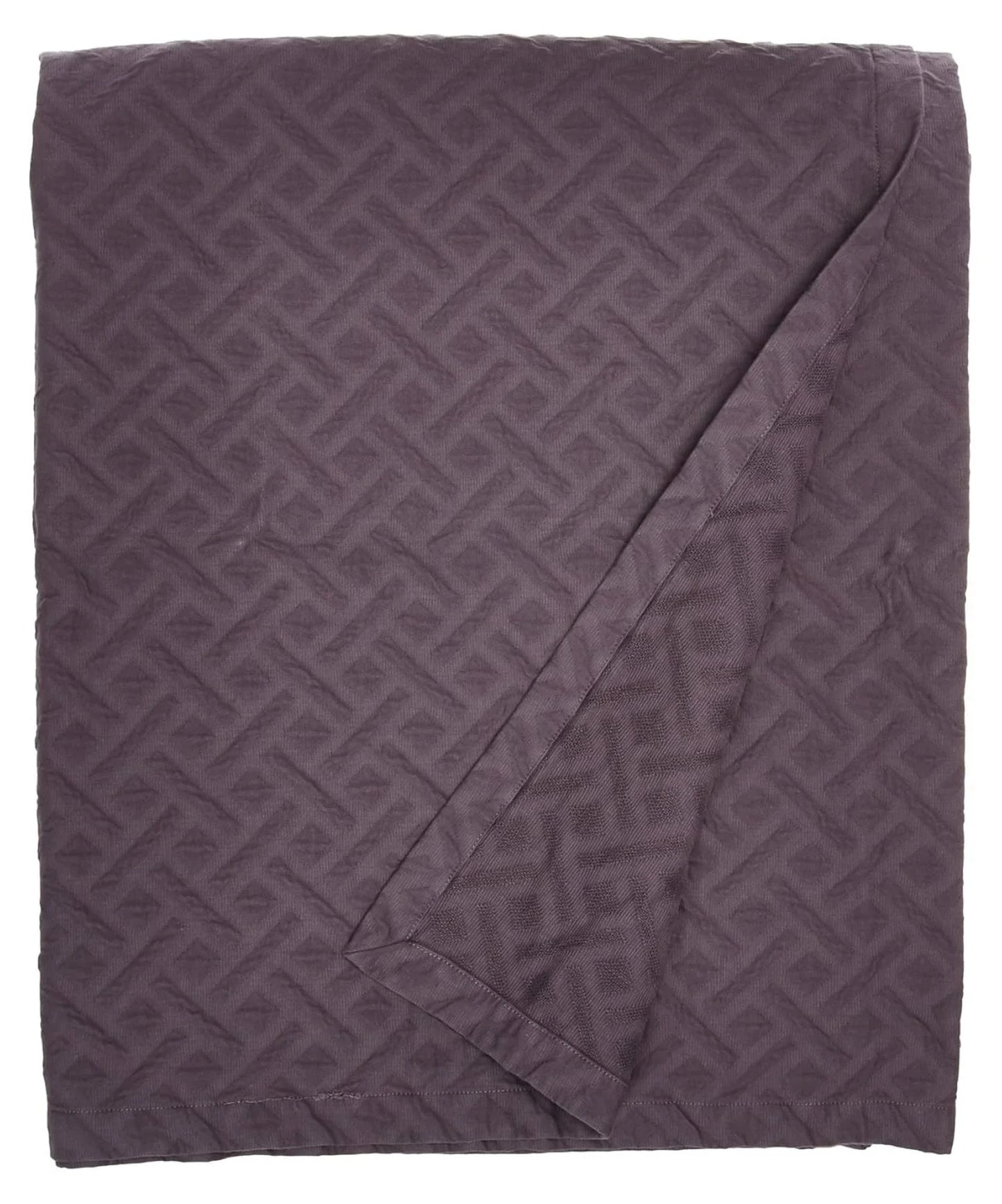 Matelasse Blanket Coverlet, Foliage Pattern, King, Light Grey