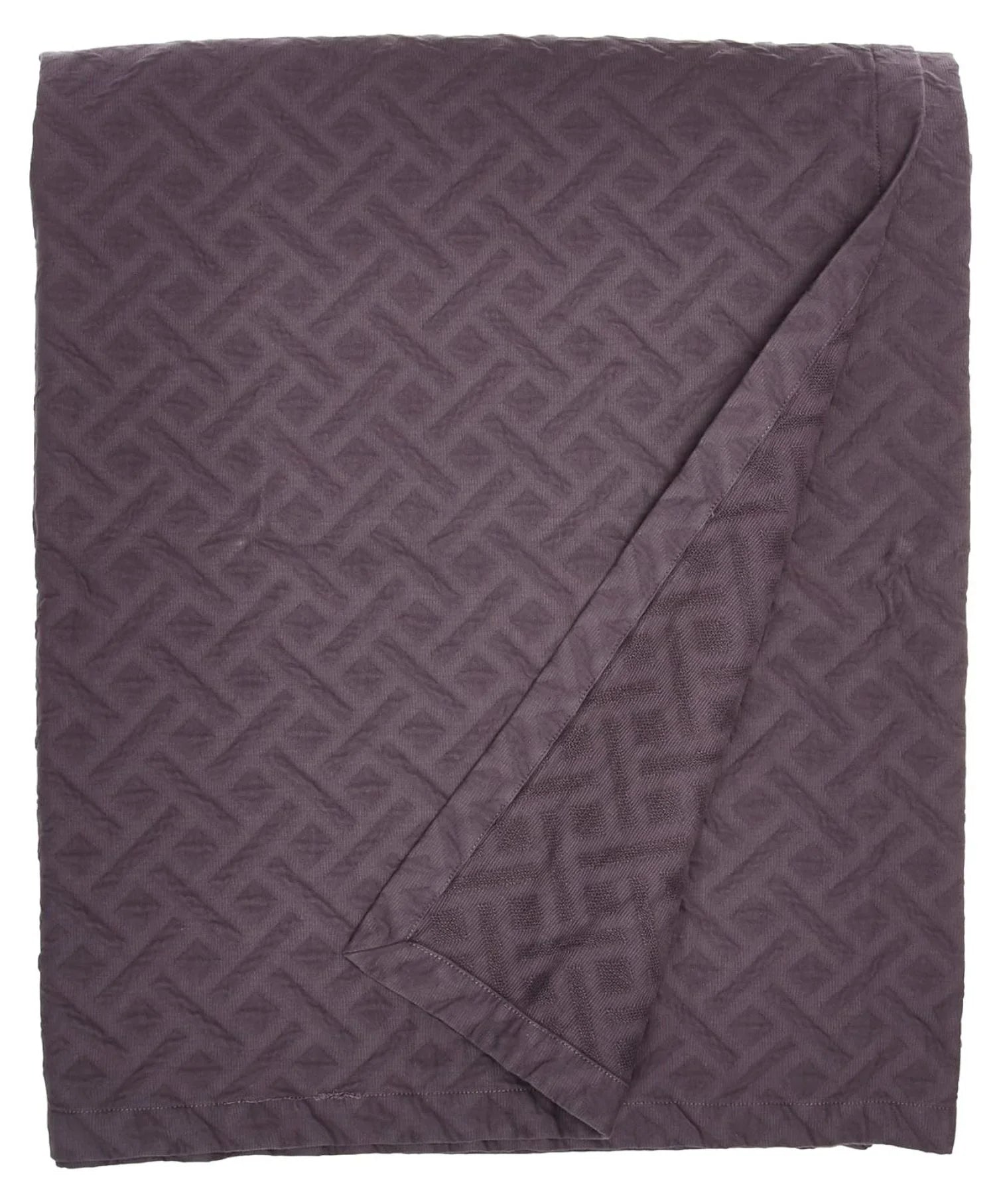 Matelasse Blanket Coverlet, Foliage Pattern, King, Light Grey