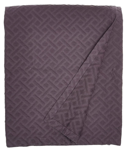 Matelasse Blanket Coverlet, Foliage Pattern, King, Light Grey