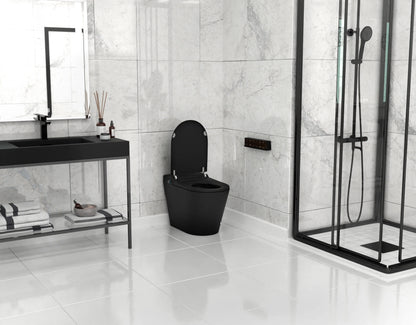 ANZZI ENVO Echo Elongated Smart Toilet Bidet in Matte Black with Auto Flush