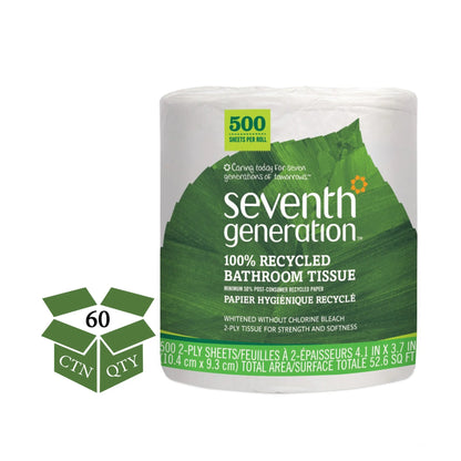 Seventh Generation White Bathroom Tissue, Toilet Paper, 500 Sheets