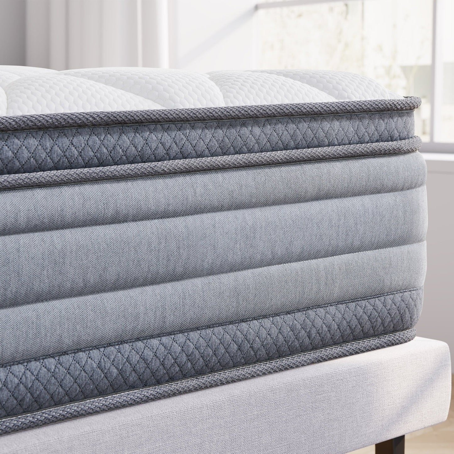 King Size Mattress, Madinog 12" Hybrid Gel Memory Foam Individually Pocket Innerspring Mattress, King