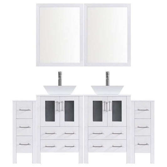 LessCare Modern 84'' Double Bathroom Vanity Set with Mirror