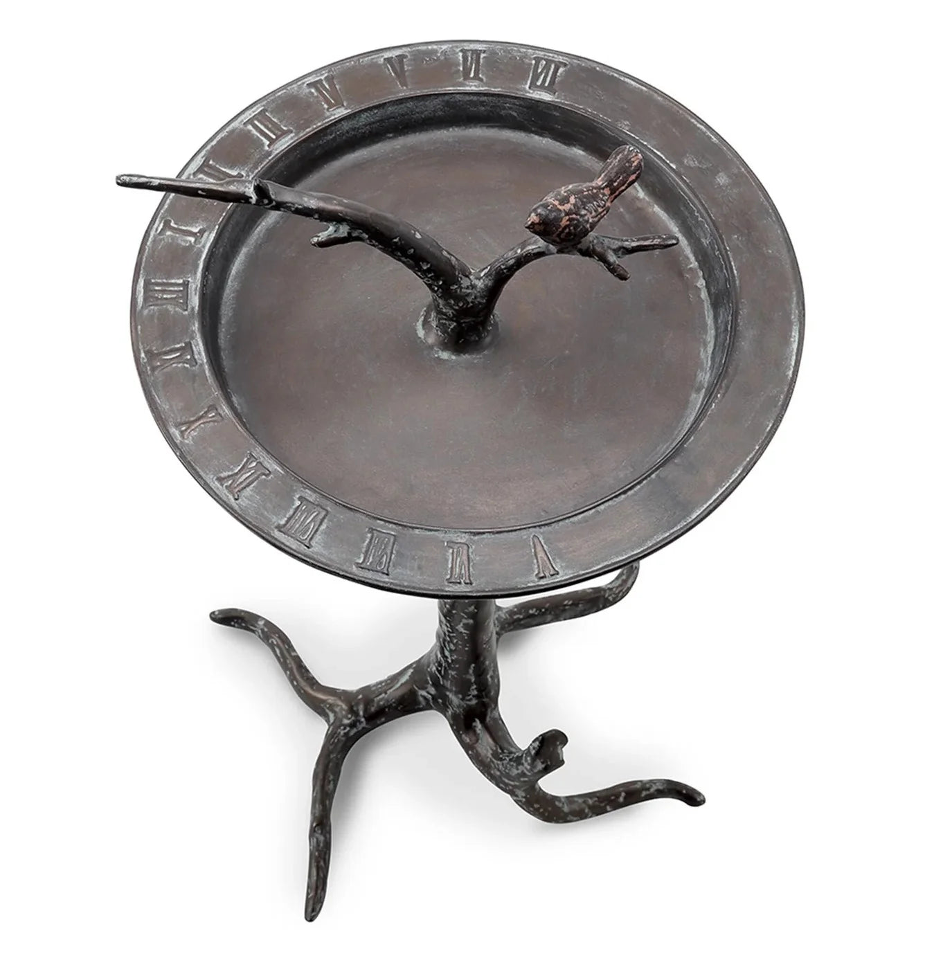 Bird & Twig Antique Bronze Metal Garden Birdbath