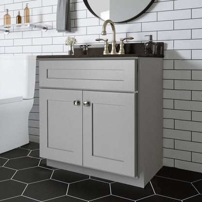 Design House Brookings 30" Ready to Assemble Solid Wood Bathroom Vanity, Sherwin Williams Gray