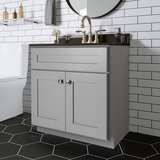 Design House Brookings 30" Ready to Assemble Solid Wood Bathroom Vanity, Sherwin Williams Gray