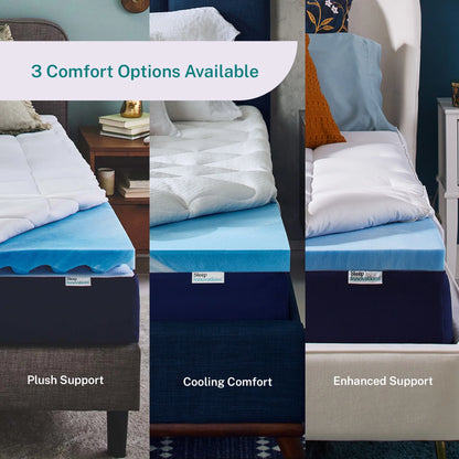 Sleep Innovations Memory Foam Mattress Topper, Queen, 4 Inch, Gel Dual Layer Plush