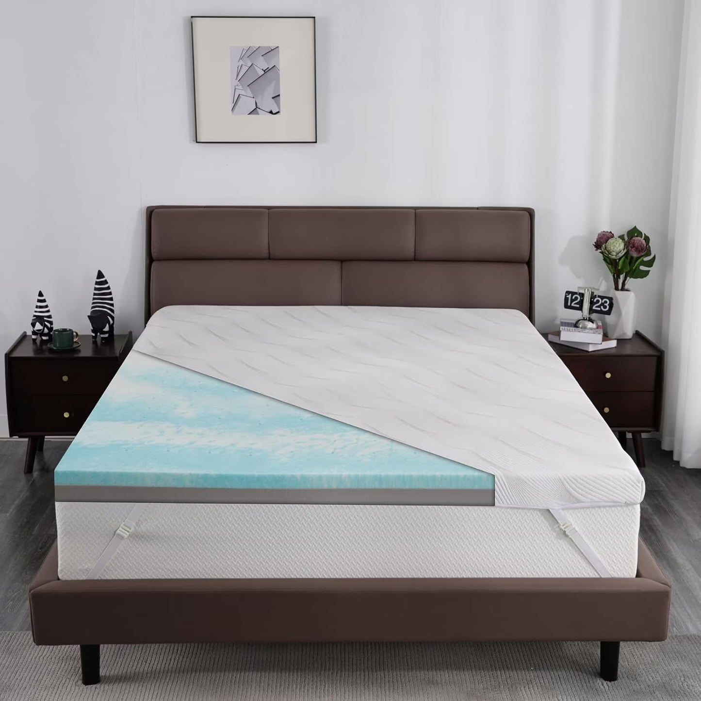 Extra Firm Mattress Topper Twin Size 3 Inch, Cooling Gel+Bamboo High Density Memory Foam Mattress Topper with Removable Ice Silk Cover,Firm Bed Topper for Pain Relief,No Smell,CertiPUR-US,74'' x 38''