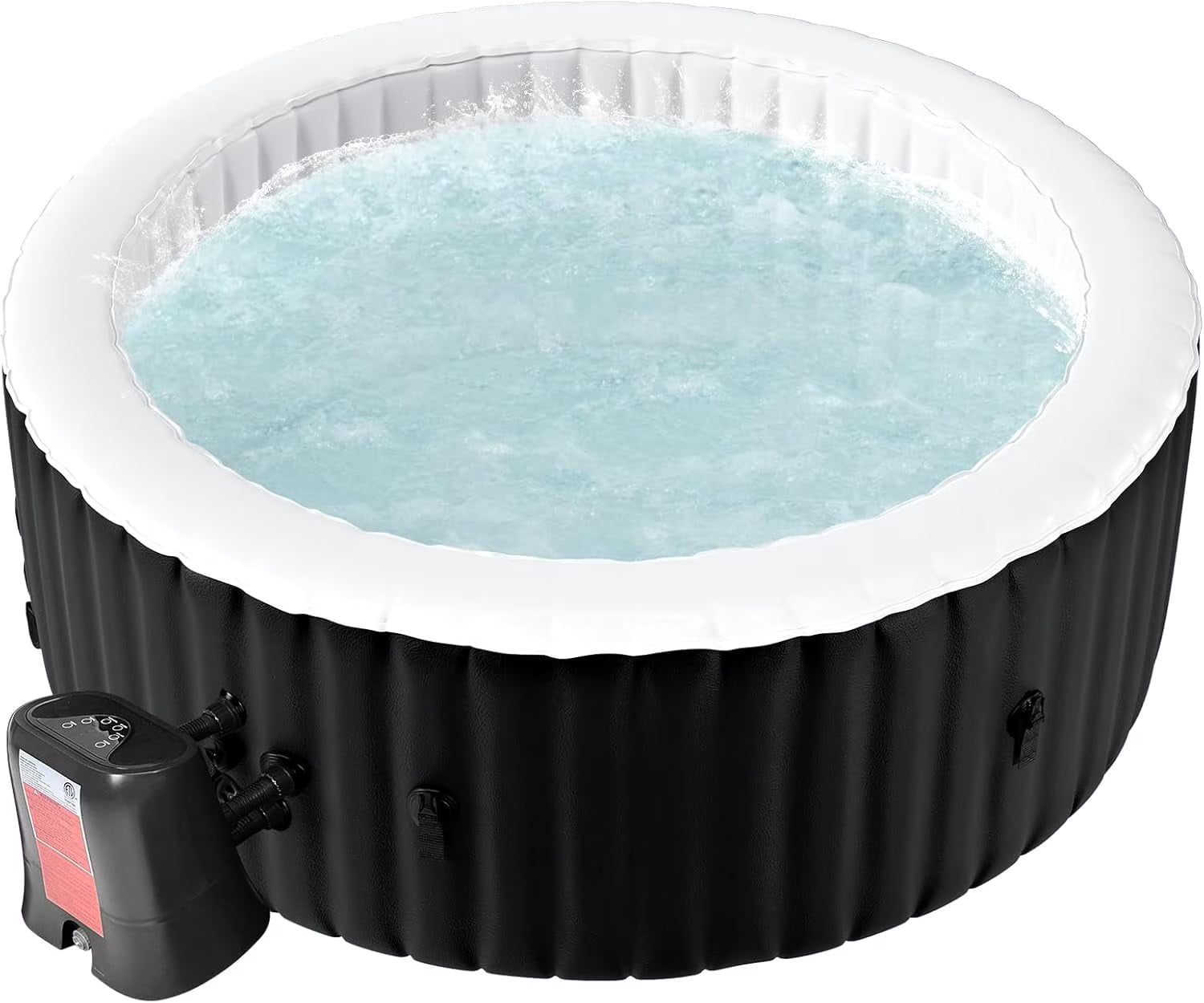 73" X 73" X 25" Inflatable Hot Tub for 4-6 Person Square, 240 Gallon Large Portable Hottub Spa with 130 Bubble Air Jets, Blow Up Spa Bathtub with LED Control Panel, 2 Filter, Temperature up to 104° F