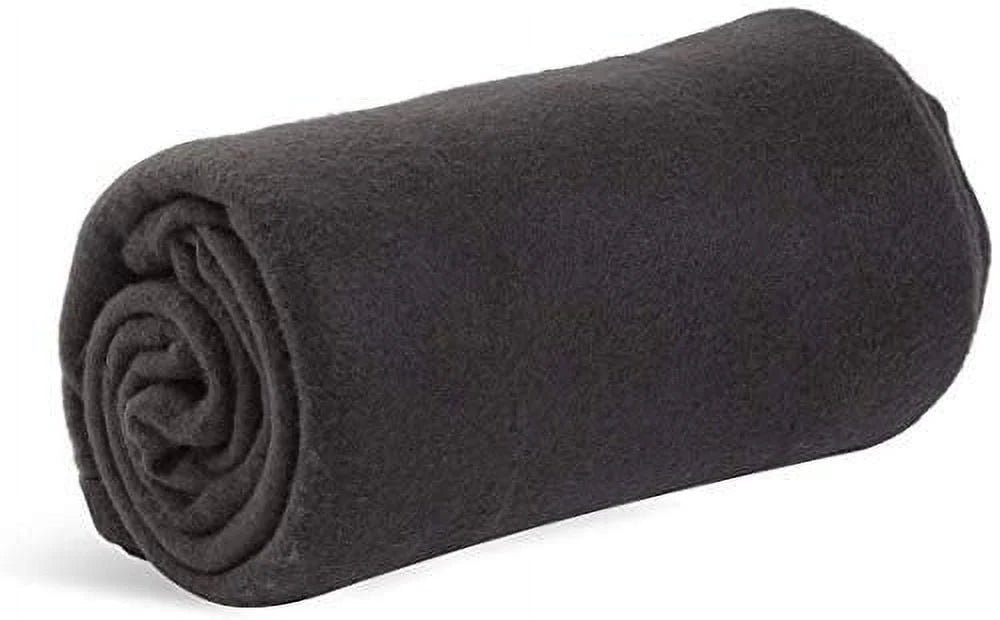 Single Solid Color 60° L x 50° W Fleece Throw Blanket for Fall, Winter, Spring, Summer, Men, Women, Children & Pets in Black