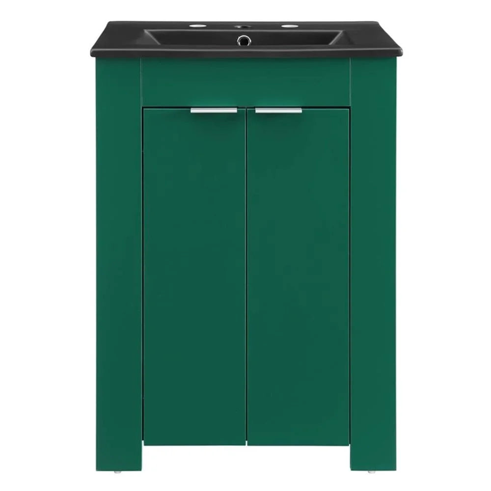 Modway Maybelle 24" Bathroom Vanity in Green Black