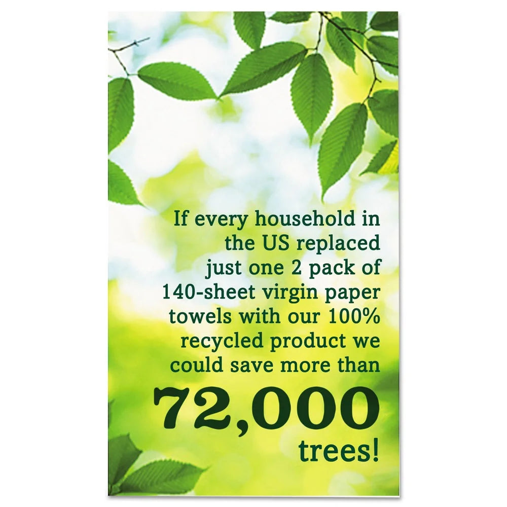Seventh Generation 13722 100% Recycled 11 in. x 5.4 in. 2-Ply Paper Kitchen Towel Rolls - White (156 Sheets/Roll, 24 Rolls/Carton)