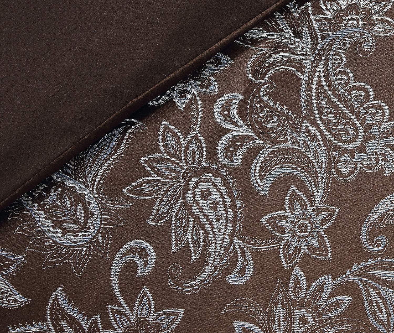 Chezmoi Collection Floral 7 Piece Bedding Sets, Queen with Comforter, Shams, Bed Skirt, Cushion, Breakfast Pillow, Neck Roll
