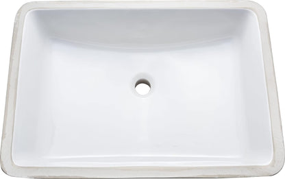 ProFlo PF2114UA Rectangular Vitreous China Undermount Bathroom Sink with Overflow