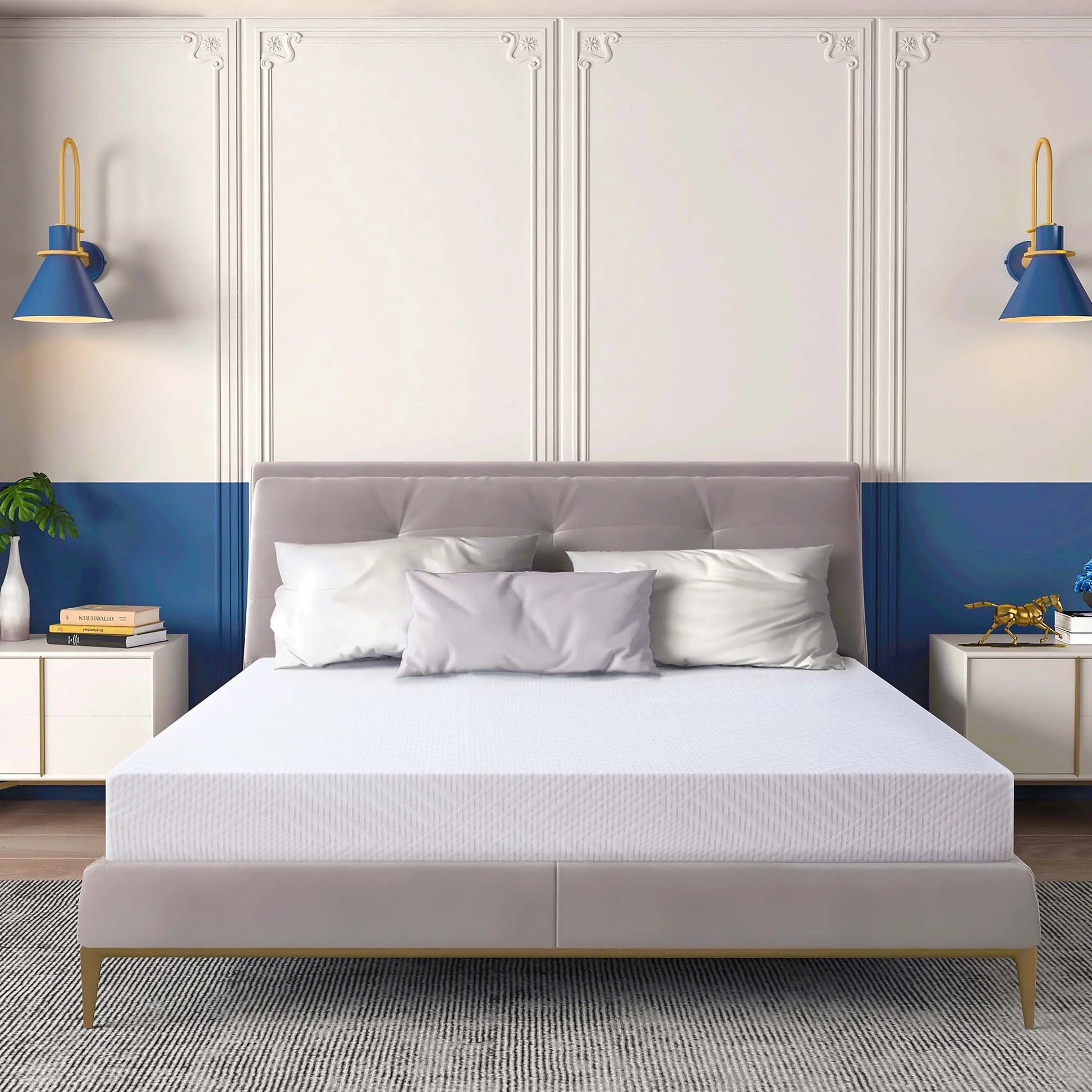 MLILY Ego White 6 inch Full Size Mattress, Memory Foam Mattress in a Box, Medium Firm