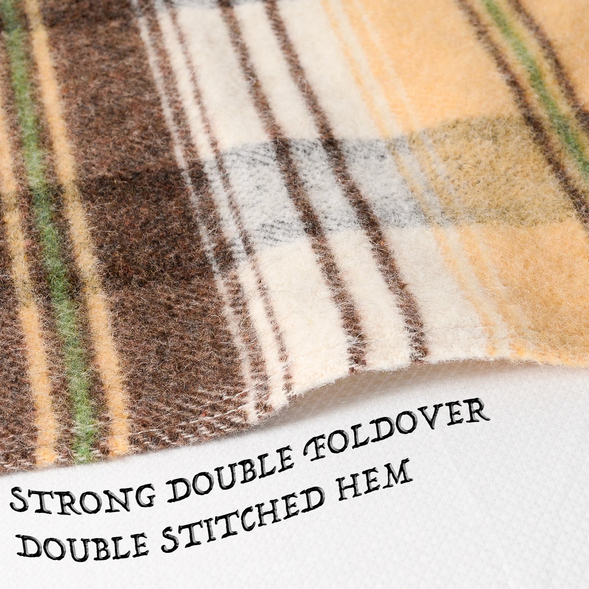 Chevreuse Wool Blend Plaid Washable King Blanket, Yellow