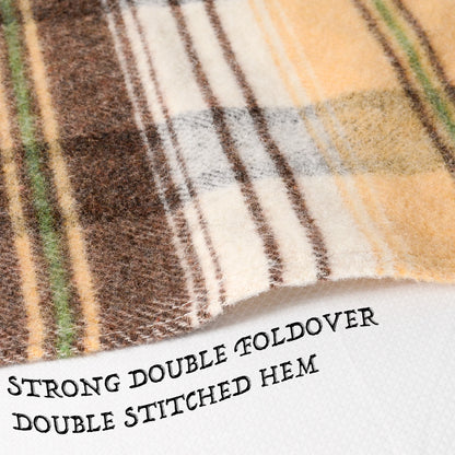 Chevreuse Wool Blend Plaid Washable King Blanket, Yellow