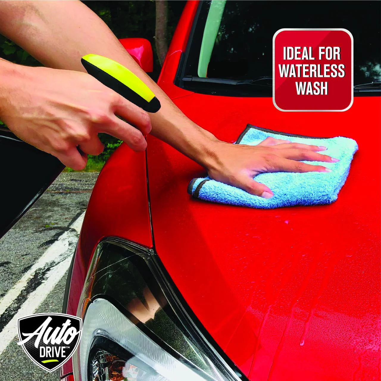 Auto Drive Coral Fleece Multi-Purpose Microfiber Towel, Cleaning, Detailing, 24 Pack, Blue & Yellow