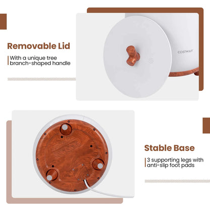 Costway 23L Bathroom Towel Warmer Bucket 4 Timer with Fragrance Holder & 3-Level Heating Brown